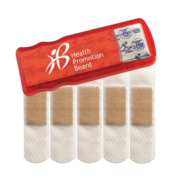 Bandage dispenser with 5 latex free bandages.... from ASI 52840 Evans Manufacturing