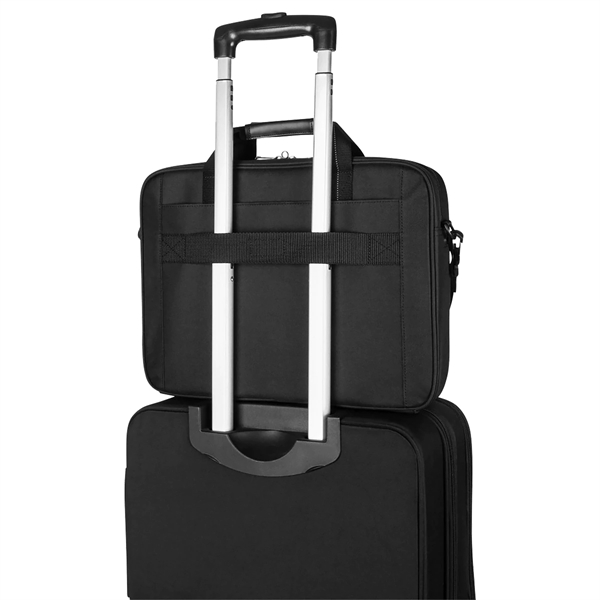 Top-loading polyester case with padded laptop compartment that accommodates devices up... from ASI 61005 Hirsch Gift Inc