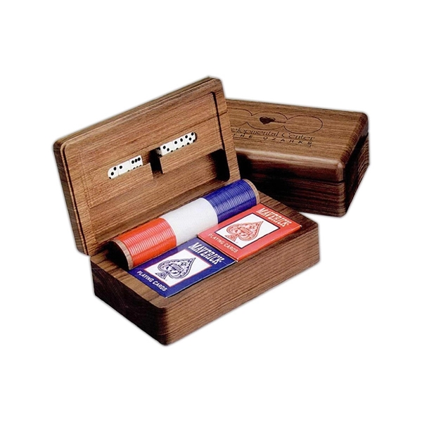 Deluxe game box with poker chips, cards, double six dominoes and... from ASI 88156 Solid Dimensions Inc / Solid Dimensions Line