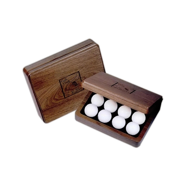 Wood golf ball box with removable blue flocked interior, holds 12... from ASI 88156 Solid Dimensions Inc / Solid Dimensions Line