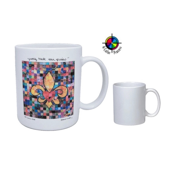 11oz white porcelain mug with c-shaped handle... from ASI 80093 Pyrographics / Pyrographics Line