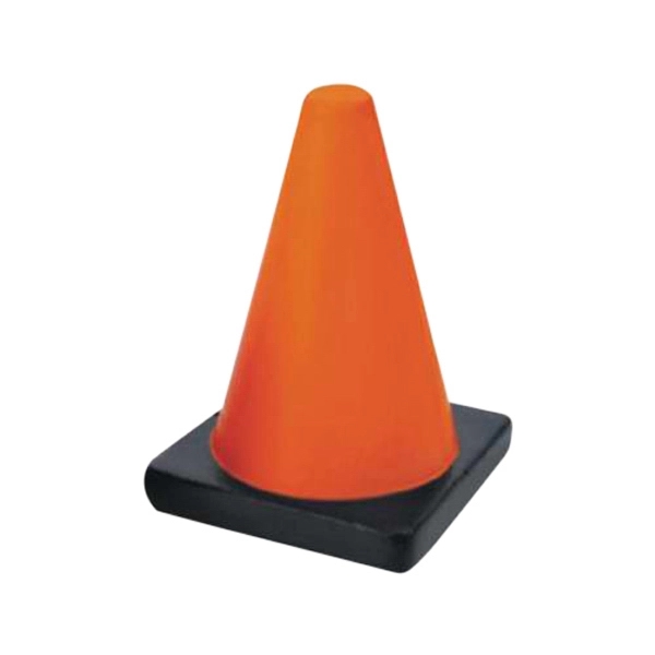 Orange traffic cone shaped stress reliever with black base.... from ASI 31977 Adline Industries Inc