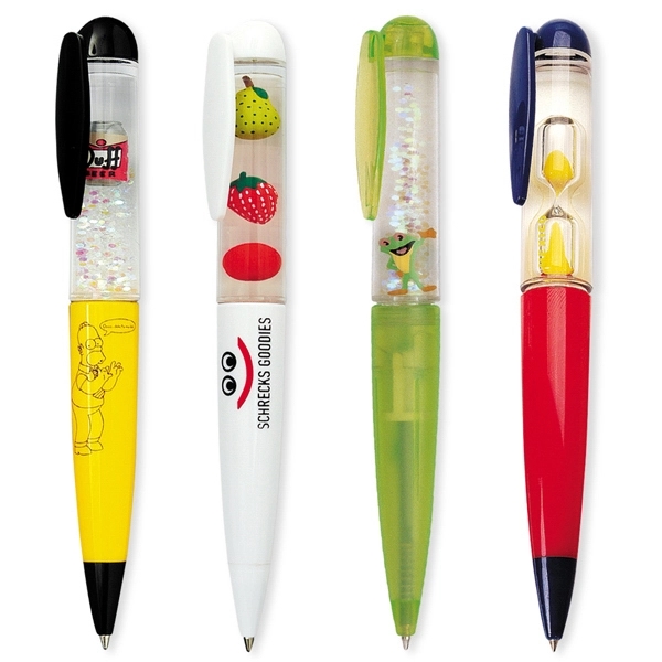 Custom floating liquid pen with colored barrel and clip.... from ASI 62635 Inno-Vative Solutions Grp LTD