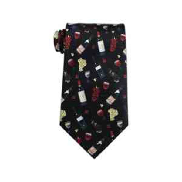 Wine grape and bottle pattern polyester tie.... from ASI 98085 Wolfmark