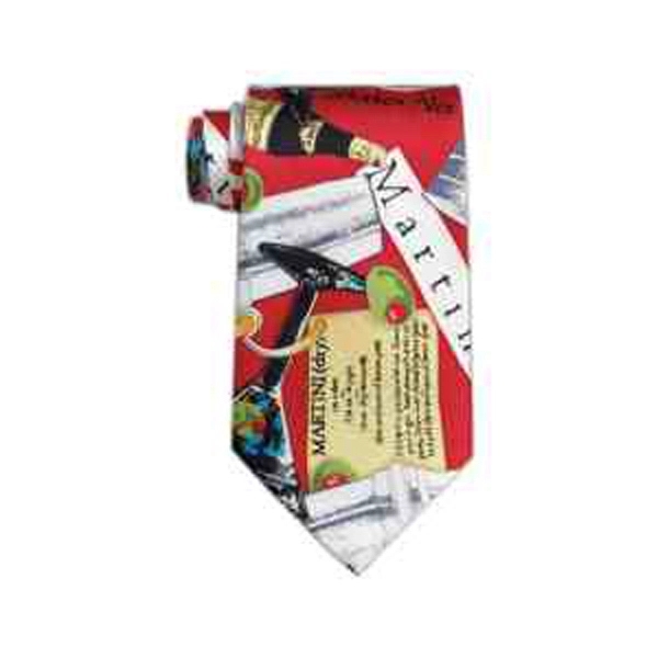 Martini theme polyester tie.... from ASI 98085 Wolfmark