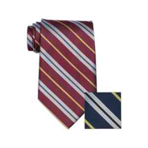 Navy, gray and gold men's stripe tie.... from ASI 98085 Wolfmark