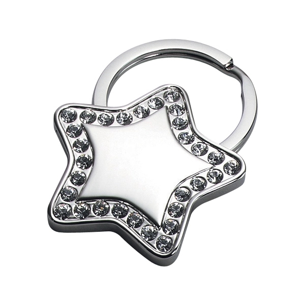 Star shape key chain with clear stone.... from ASI 55540 Furniward Company / Furniward