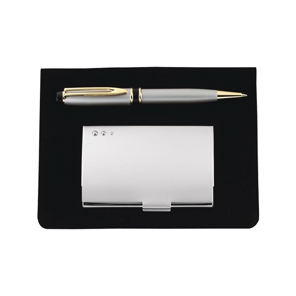 Silver pen and card case set.... from ASI 55540 Furniward Company / Furniward