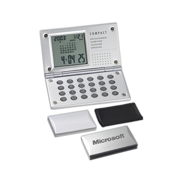 Metal calculator with calendar and alarm clock, 3 1/2" x 2... from ASI 55540 Furniward Company / Furniward
