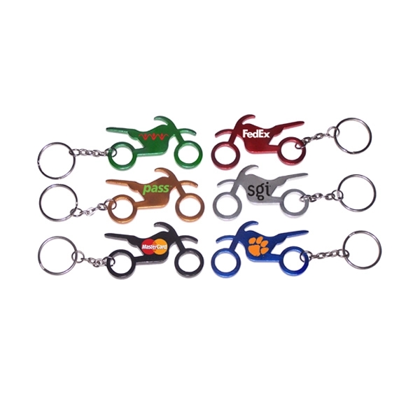 Motorbike shape bottle opener with key chain.... from ASI 74585 Nu Promo International / Nu Promo Line
