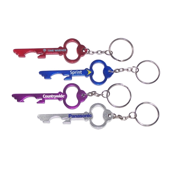Aluminum key shaped bottle opener key chain.... from ASI 74585 Nu Promo International / Nu Promo Line