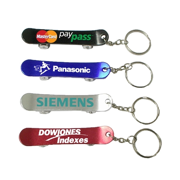 Skateboard shape key chain and bottle opener.... from ASI 74585 Nu Promo International / Nu Promo Line