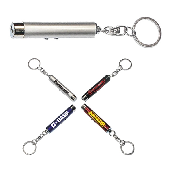 Dual function laser pointer and super bright LED flashlight with keychain.... from ASI 74585 Nu Promo International / Nu Promo Line