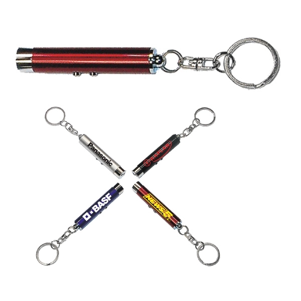 Dual function laser pointer and super bright LED flashlight with keychain.... from ASI 74585 Nu Promo International / Nu Promo Line