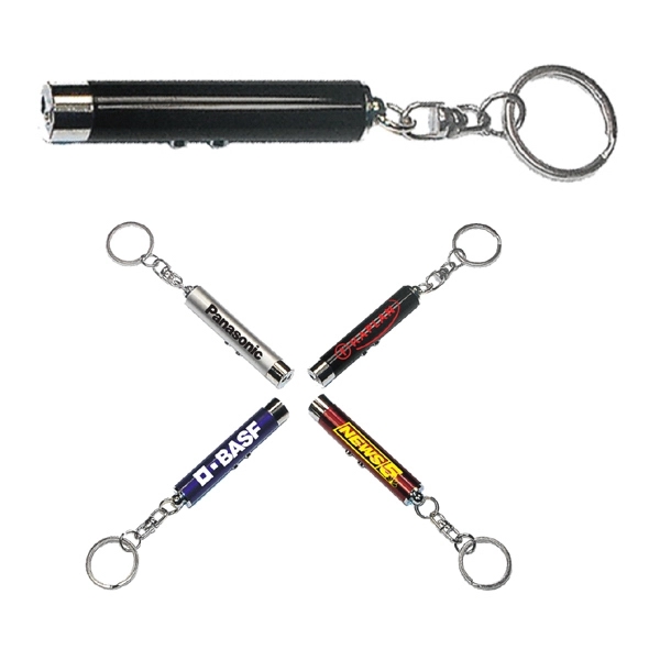 Dual function laser pointer and super bright LED flashlight with keychain.... from ASI 74585 Nu Promo International / Nu Promo Line