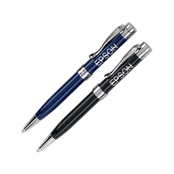 Brass constructed twist action ballpoint pen with black ink and coated... from ASI 90859 Tempo Industries Inc / Tempoline