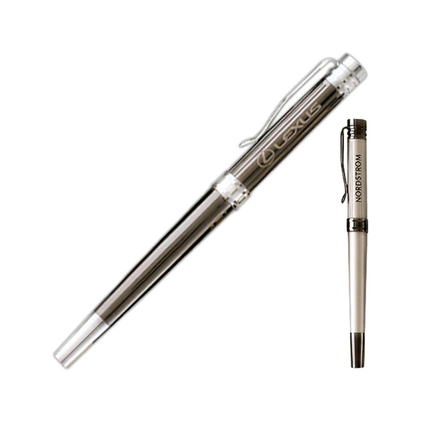 Rollerball pen with brass construction, cap off design with soft fluted... from ASI 90859 Tempo Industries Inc / Tempoline TimeNet