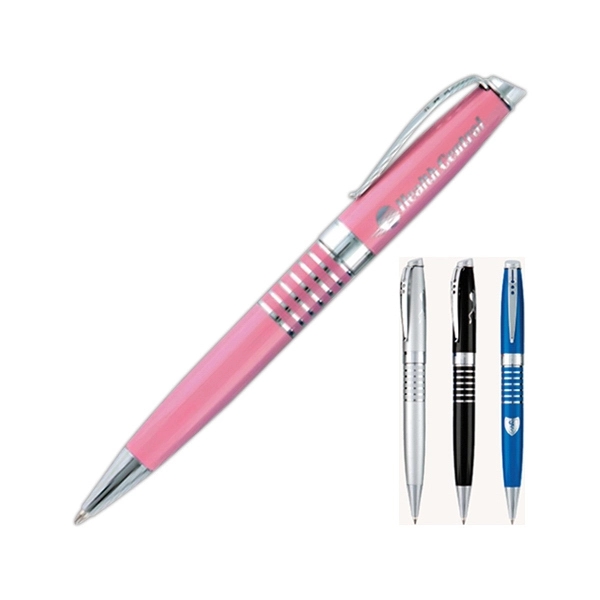 Solid brass ballpoint pen with twist action mechanism, slant top cap,... from ASI 90859 Tempo Industries Inc / Tempoline