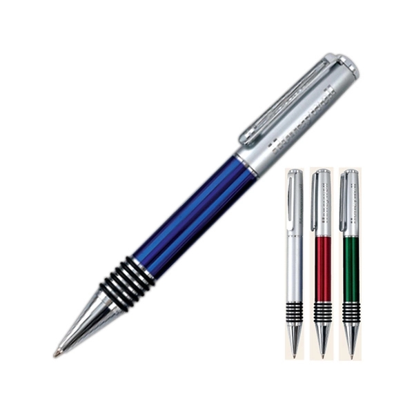 Twist action ballpoint pen with lacquered barrel, chrome plated accents and... from ASI 90859 Tempo Industries Inc / Tempoline