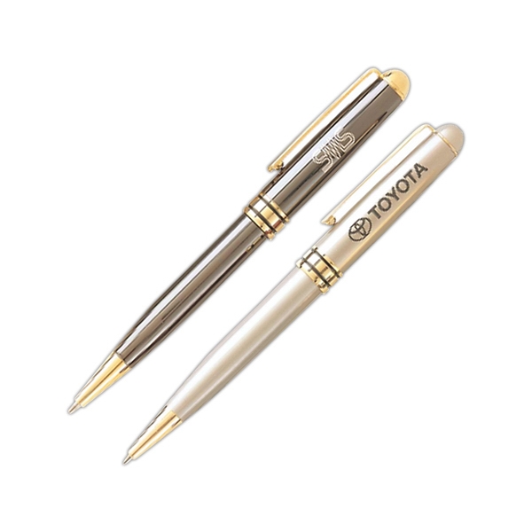 Brass twist action ballpoint pen with black ink color.... from ASI 90859 Tempo Industries Inc / Tempoline TimeNet