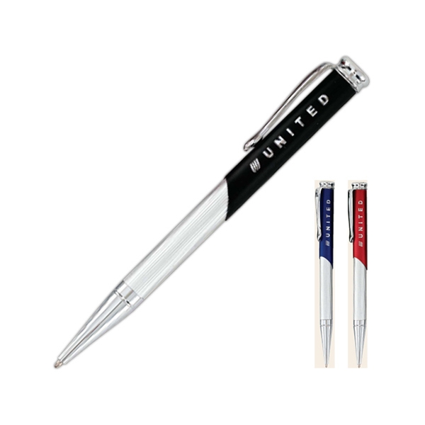 Brass twist-action ballpoint pen with black ink and slim, sleek and... from ASI 90859 Tempo Industries Inc / TimeNet