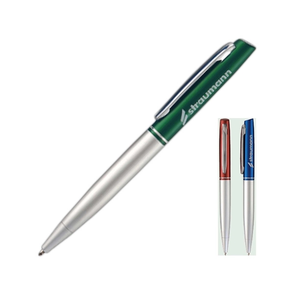 Aluminum ballpoint pen with twist action mechanism, black ink, slanted color... from ASI 90859 Tempo Industries Inc / Tempoline TimeNet