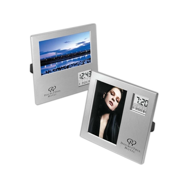 Dual position photo frame and clock, holds a 3" x 5"... from ASI 40544 Binaco / Binaline