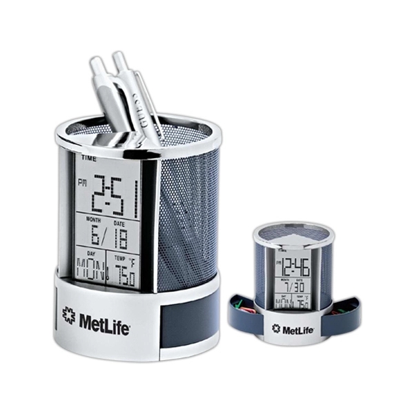 Clock organizer with pen holder.... from ASI 40544 Binaco / Binaline