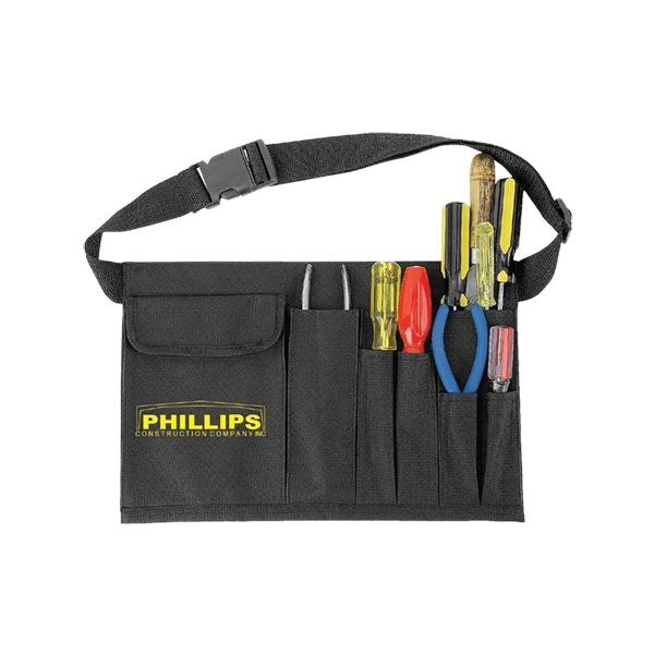 Polyester tool belt with a large velcro pocket for additional storage.... from ASI 40544 Binaco / Binaline