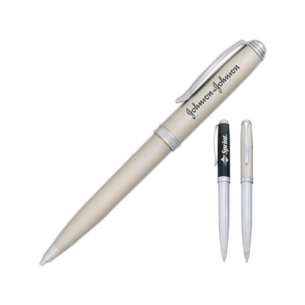 Classic chrome ballpoint pen in solid brass construction.... from ASI 40544 Binaco / Binaline