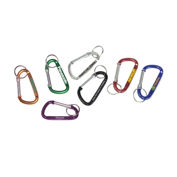 Carabiner with split key ring, solid aluminum construction.... from ASI 74585 Nu Promo International / Nu Promo Line