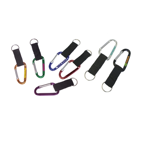 Carabiner with strap and split key ring.... from ASI 74585 Nu Promo International / Nu Promo Line