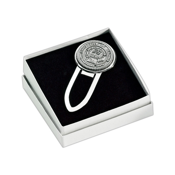 Silver finish bookmark clip with custom emblem.... from ASI 68760 Marken Industries / Marken