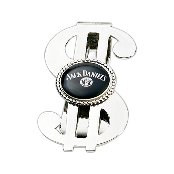 Silver finish dollar sign money clip souvenir collectible with emblem.... from ASI 68760 Marken Industries / Marken