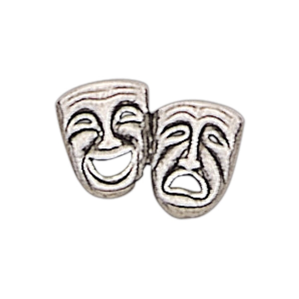 Comedy/tragedy lapel pin with military clutch, up to 7/8".... from ASI 68760 Marken Industries / Marken