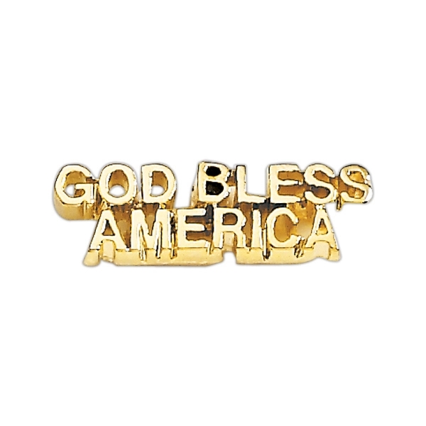 God Bless America lapel pin with military clutch, up to 1".... from ASI 68760 Marken Industries / Marken