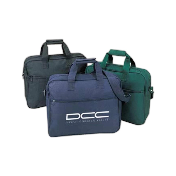Budget briefcase with zippered sleeve pocket, fabric hook, loop handle wrap... from ASI 39820 Opusline (Benmex) / Opus Line