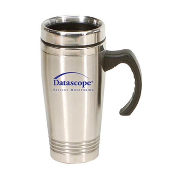 Stainless steel mug with plastic liner, 16 oz.... from ASI 40544 Binaco / Binaline