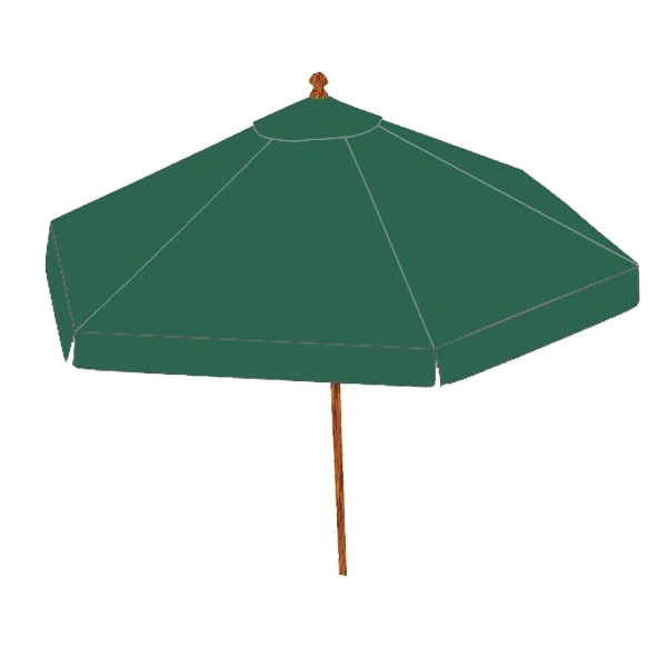 Forest green round market patio umbrella with commercial grade hardwood teak... from ASI 30442 Above & Beyond Advertising Products / PromoAdLine