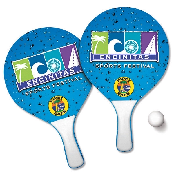 Beach paddle game with two 15" x 9.2" wooden paddles with... from ASI 68207 MAC Specialties Ltd