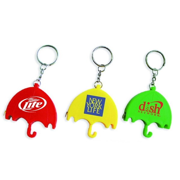 Umbrella shape tape measure with key chain.... from ASI 74585 Nu Promo International / Nu Promo Line