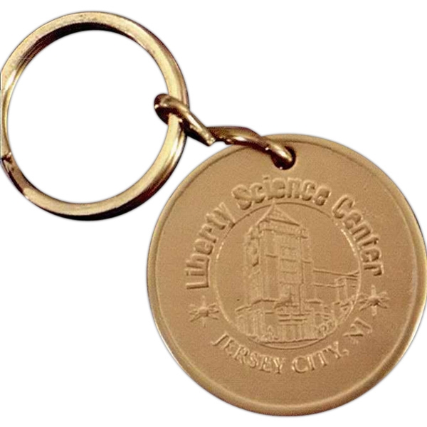 Solid .051 gauge polished brass round key tag. 1 1/2" diameter... from ASI 41080 Nelson Boone Co Inc / Alumaline  & Brass