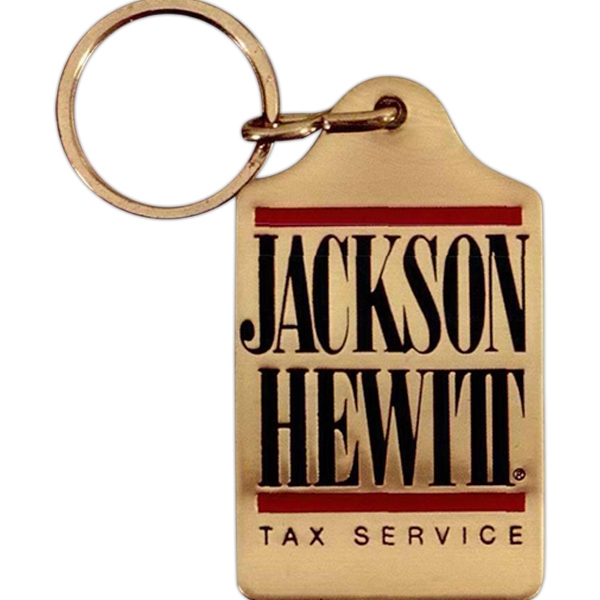 Solid brass tombstone shape key tag.... from ASI 41080 Nelson Boone Co Inc / Alumaline  & Brass