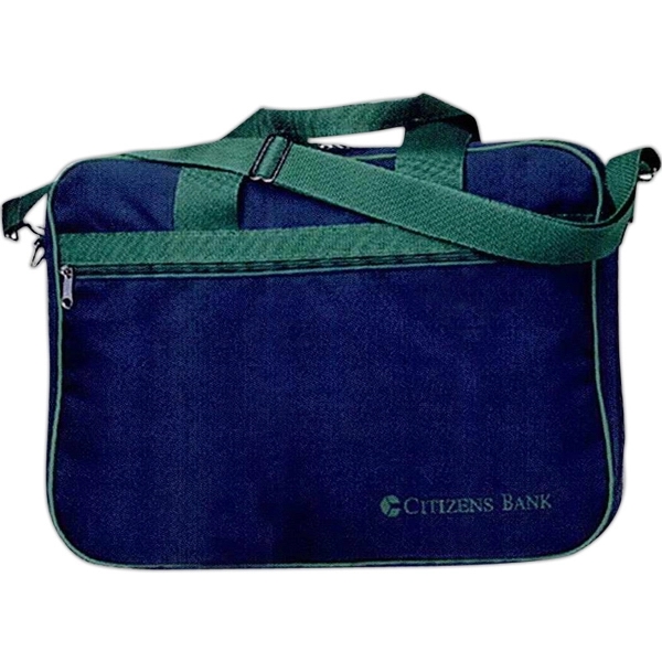 Executive briefcase with full zipper opening and outside zip-close compartment.... from ASI 88782 Sport Systems Custom Bag Corp / Sport Systems Custom Bag