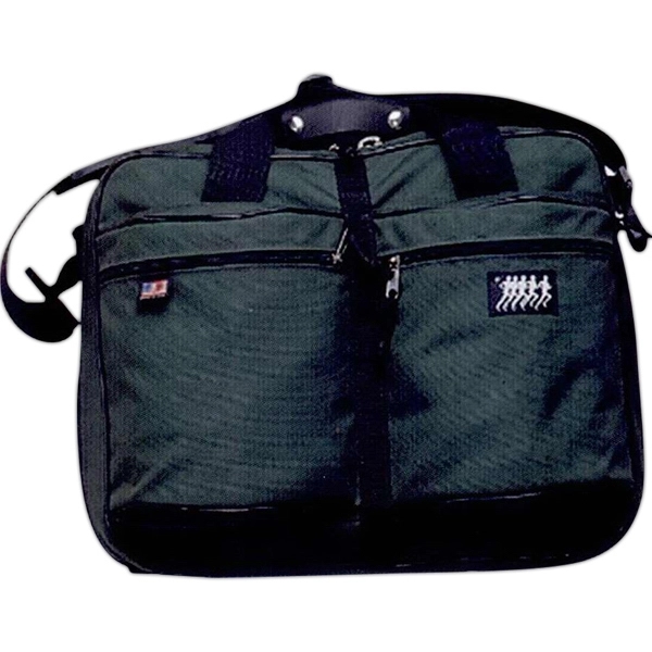 Travel briefcase with two full size front pouches and seam welting.... from ASI 88782 Sport Systems Custom Bag Corp / Sport Systems Custom Bag