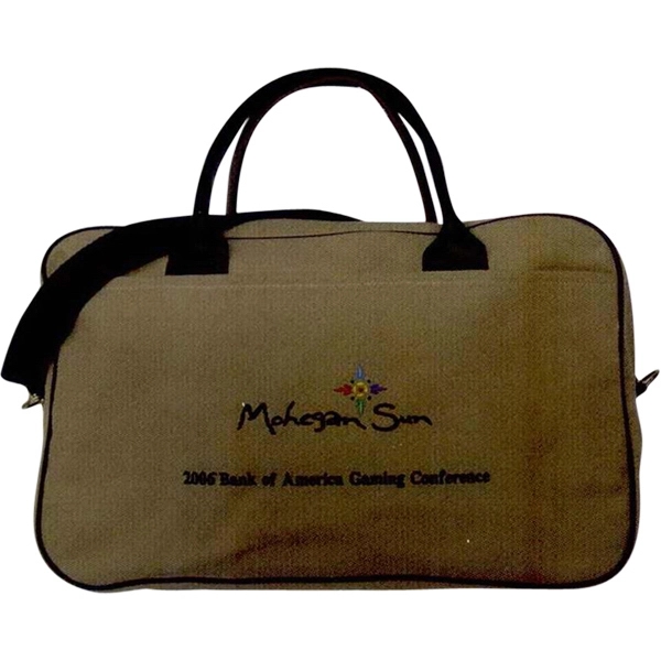 Conference tote bag with rugged leather handles.... from ASI 88782 Sport Systems Custom Bag Corp / Sport Systems Custom Bag