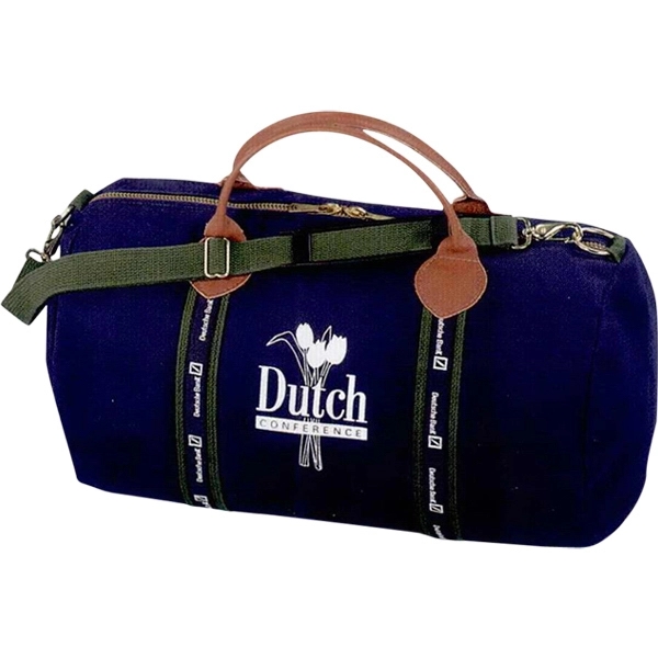 Duffel bag with wrap around straps and rugged leather carry handles,... from ASI 88782 Sport Systems Custom Bag Corp / Sport Systems Custom Bag