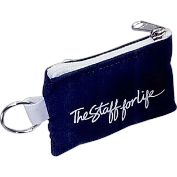 Key chain pouch with top zipper and split key ring clip,... from ASI 88782 Sport Systems Custom Bag Corp / Sport Systems Custom Bag