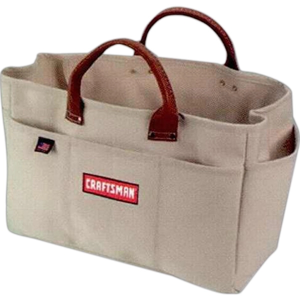 Open top tool bag with leather carry handles, 15.5" x 11"... from ASI 88782 Sport Systems Custom Bag Corp / Sport Systems Custom Bag