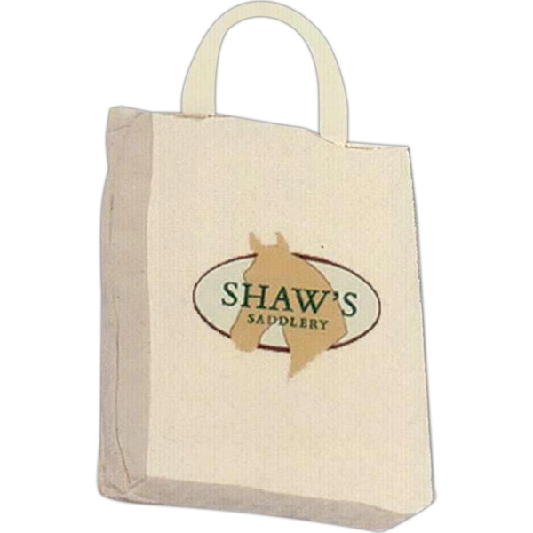 Canvas gusset box tote bag with 1" natural handle and top... from ASI 88782 Sport Systems Custom Bag Corp / Sport Systems Custom Bag